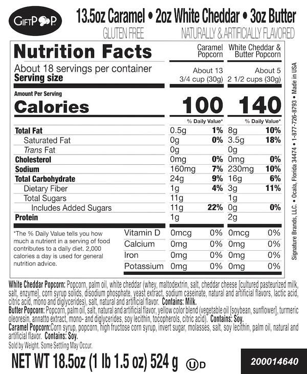 18 ounce nutrition label