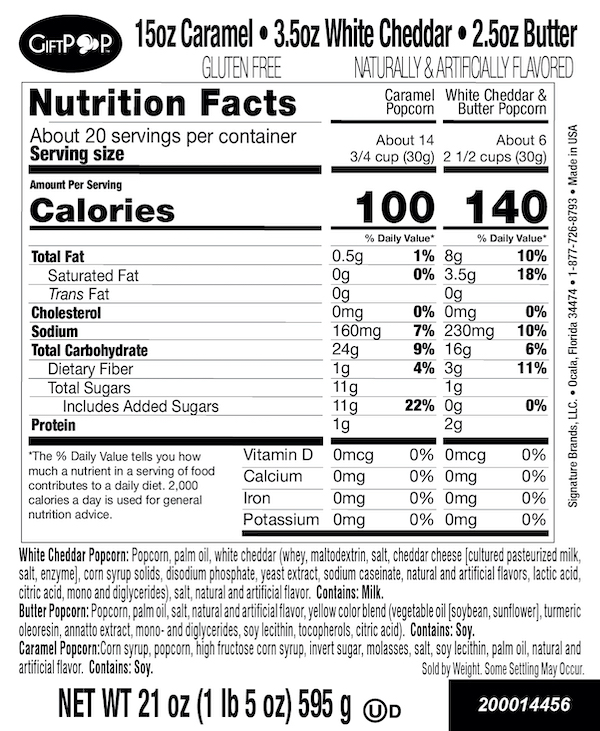 21 ounce nutrition label